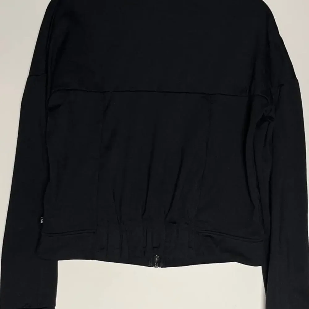 Fabletics Cropped Zip Up Attis Bomber Jacket Women's Size XS black
